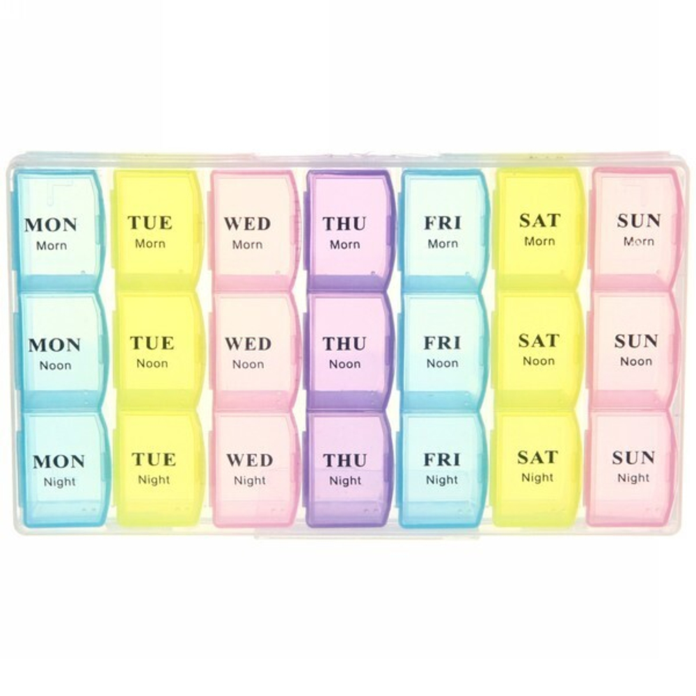 Контейнер для таблеток 21 ячейка 21х12х3см 900-6018