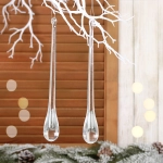 Подвеска «Изящная капля» 24 см (набор 2 шт), Прозрачный