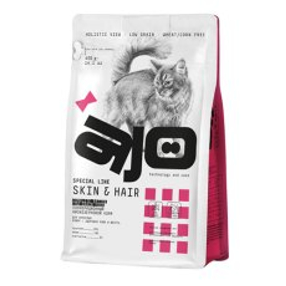 AJO Cat Skin & Hair для кошек здоровая кожа и красивая шерсть 0,4 кг