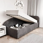 Кровать Элис 90х200 Темно-Серый Велюр Правый Угол