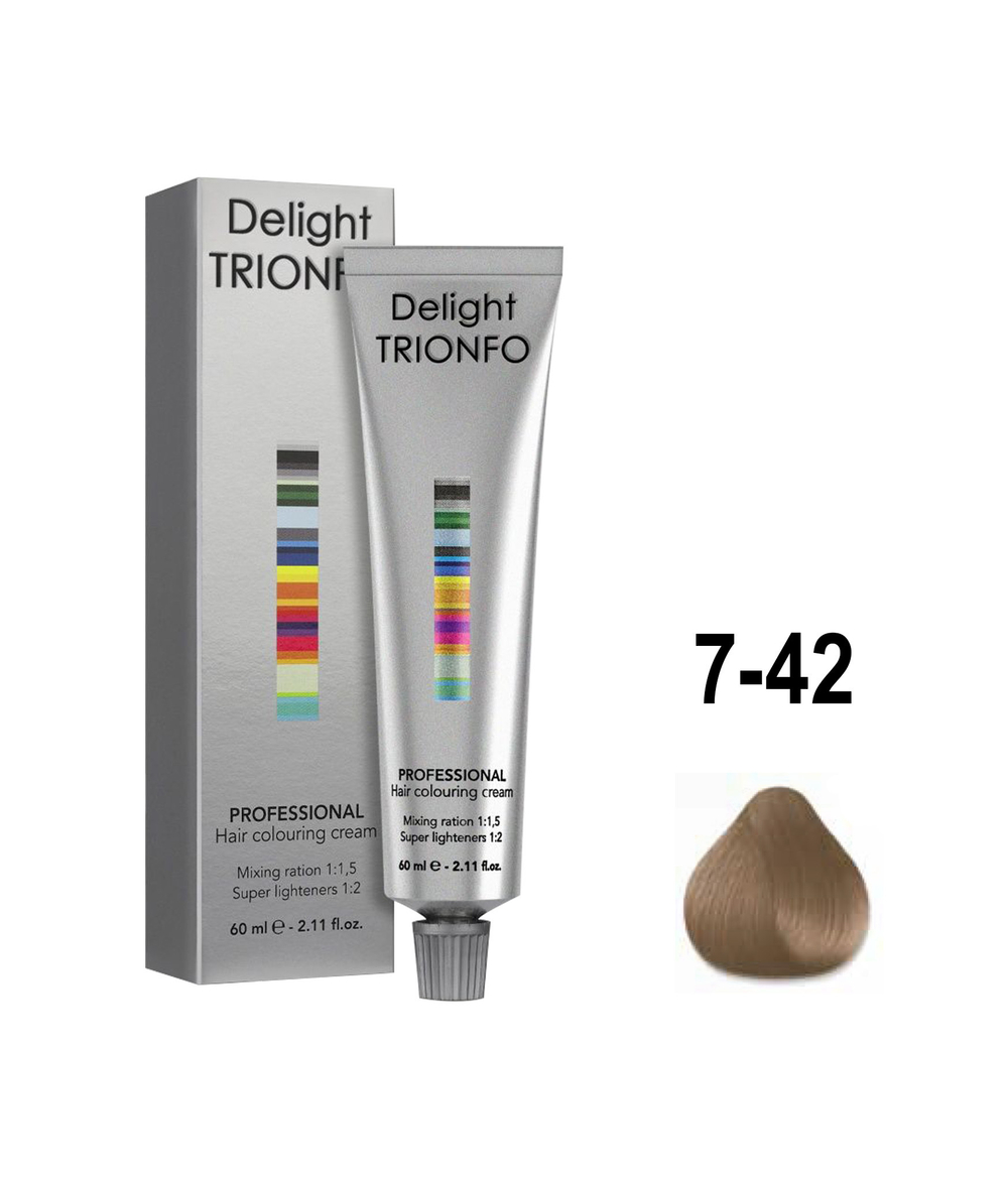 ДТ 7-42 стойкая крем-краска для волос Средний русый бежевый пепельный 60 мл***