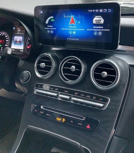 Магнитола для Mercedes-Benz C (W205), GLC (X253) 2014-2018 NTG 5.0/5.1 - Radiola RDL-7705 монитор 10.25", Android 13, 8Гб+128Гб, CarPlay, SIM-слот