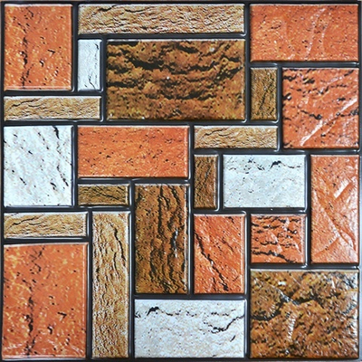 Панель самоклеящаяся 30*30см "Кирпичики", цвет коричневый с серым (YL-8014)