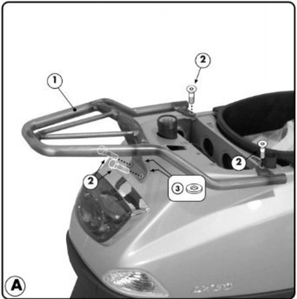 Крепеж багажа на Piaggio Vespa 50-125-150 KAPPA 05-14