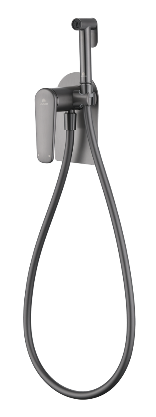 02157-Q Смеситель встраиваемый с ГИГ. душем (ГРАФИТ) GANZER (10/1шт)