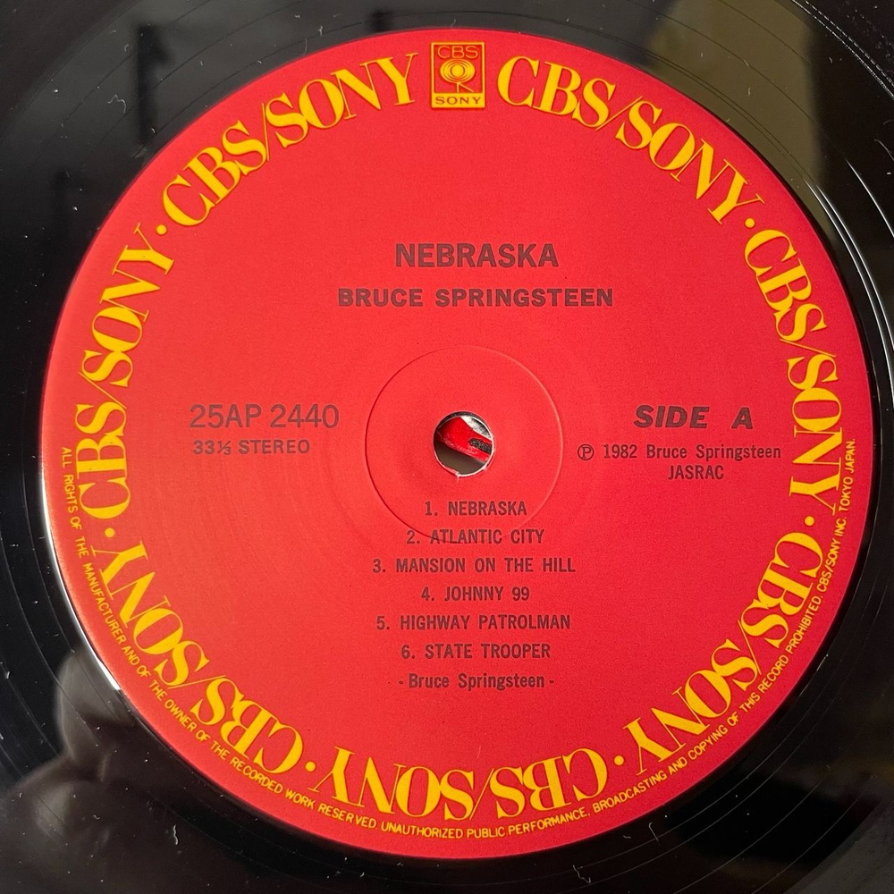 Винтажная виниловая пластинка LP Bruce Springsteen Nebraska (Japan 1982) (Obi)