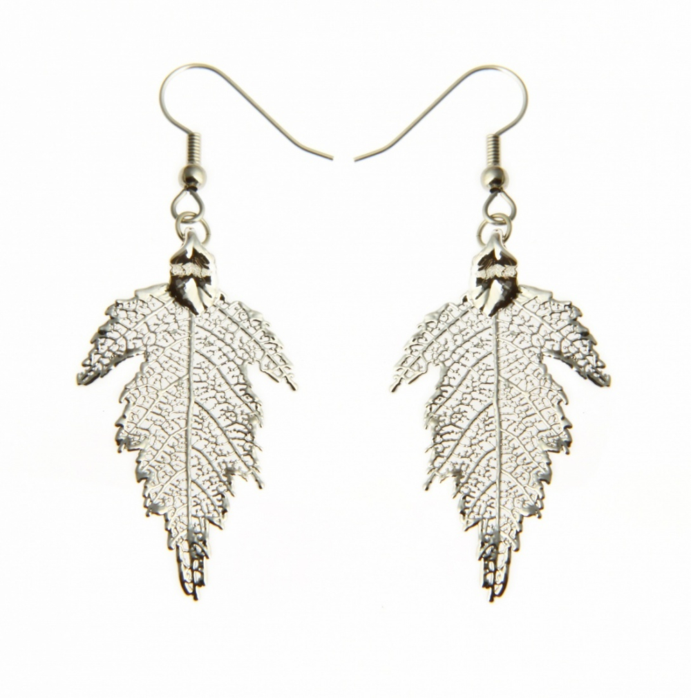 Серьги листья Ester Bijoux Шелковица LF57C-S BW