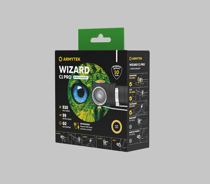 Фонарь Armytek Wizard C1 Pro Magnet USB Warm (F09001W)