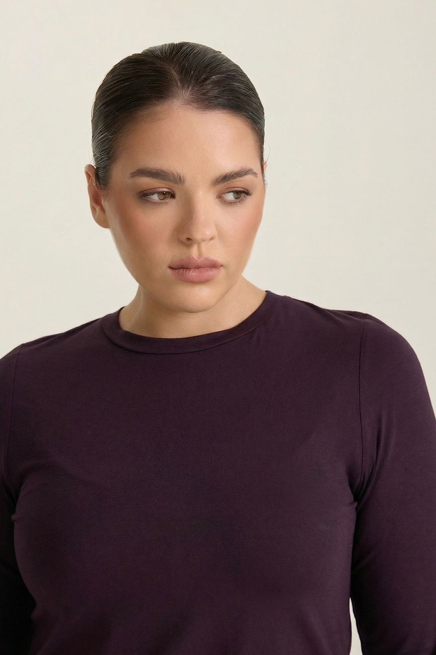 Лонгслив из трикотажа, инжир