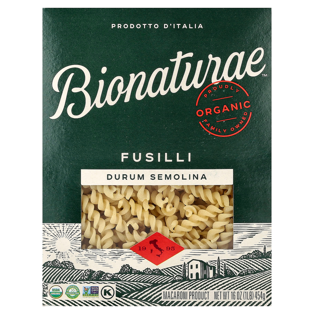 Bionaturae, органические фузилли (Drum Semolina), 454 г (16 унций)