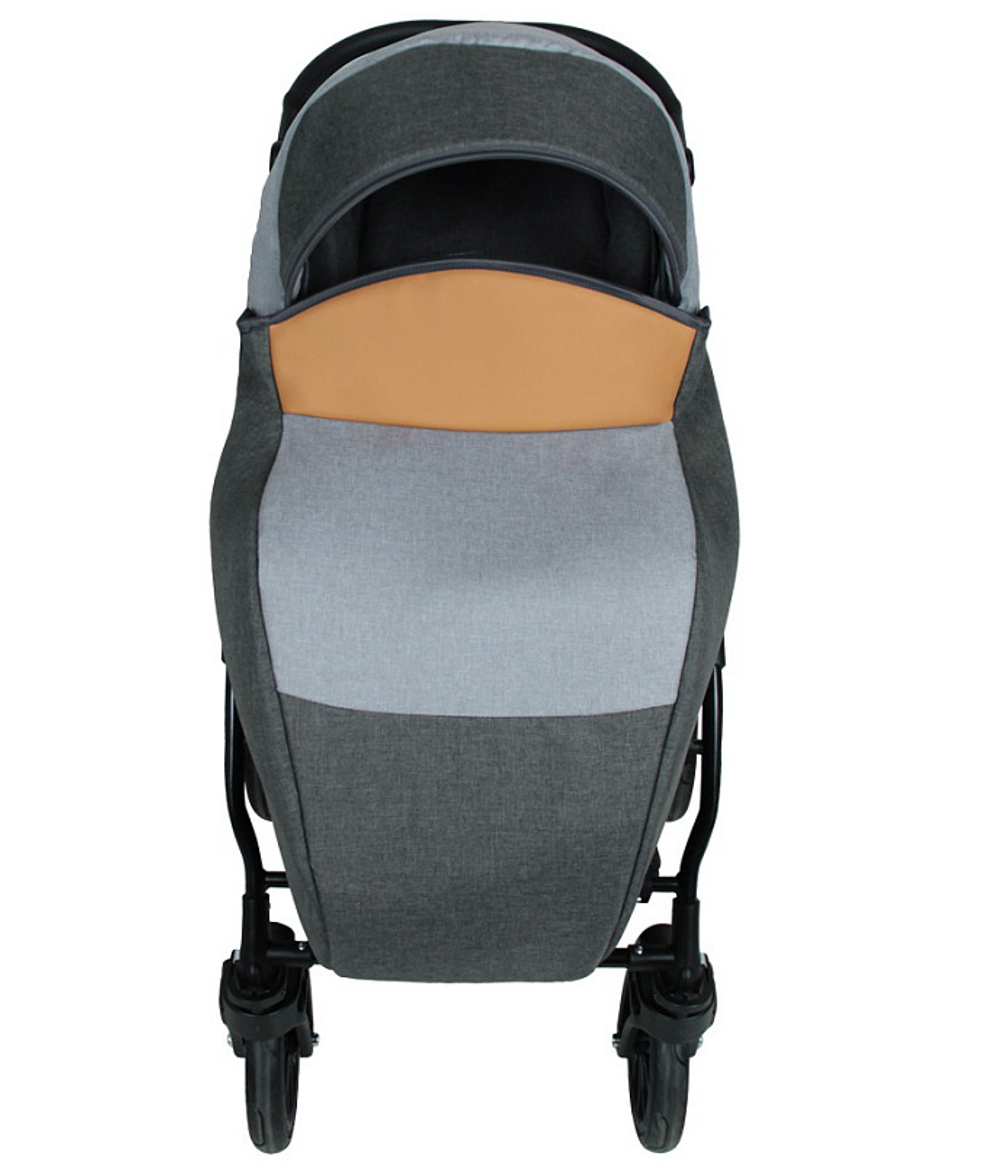 Детская коляска Alis Alvaro F 3 в 1 Al 05 т.серый+св.серый+рыжая кожа