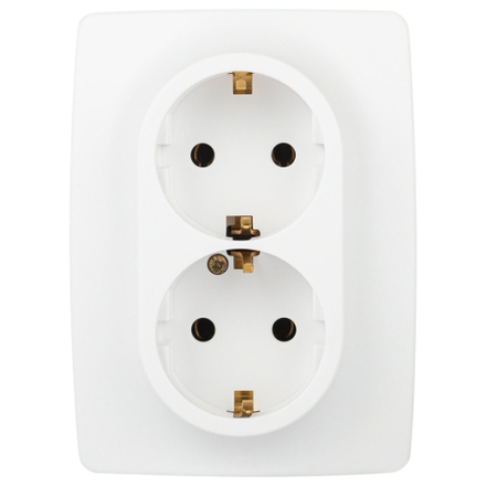 Розетка ЭРА Серия 12 12-2106-01М 2X2P+E Schuko 16А-250В белый матовый