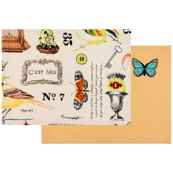 КОМПЛЕКТ ПЛЕЙСМЕТОВ 30*40СМ 2ШТ, "БАТТЕРФЛЯЙ",Х/Б 100%