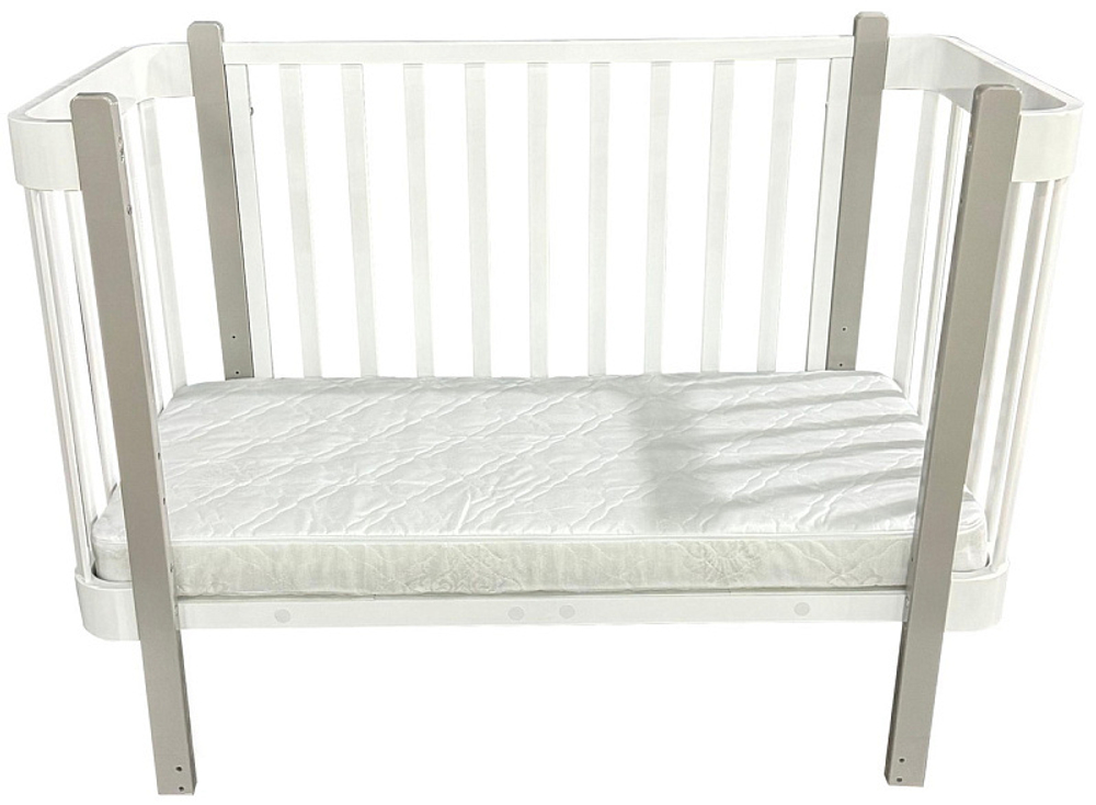 Детская кроватка Антел Nezabudka продольный маятник 3 в 1 белый/серый