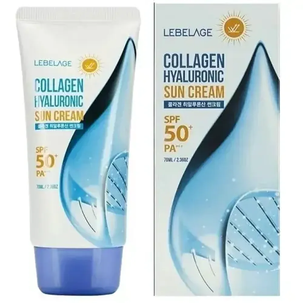 Lebelage Collagen Hyaluronic Sun Cream SPF50+ PA+++ солнцезащитный крем с коллагеном и гиалуроновой кислотой