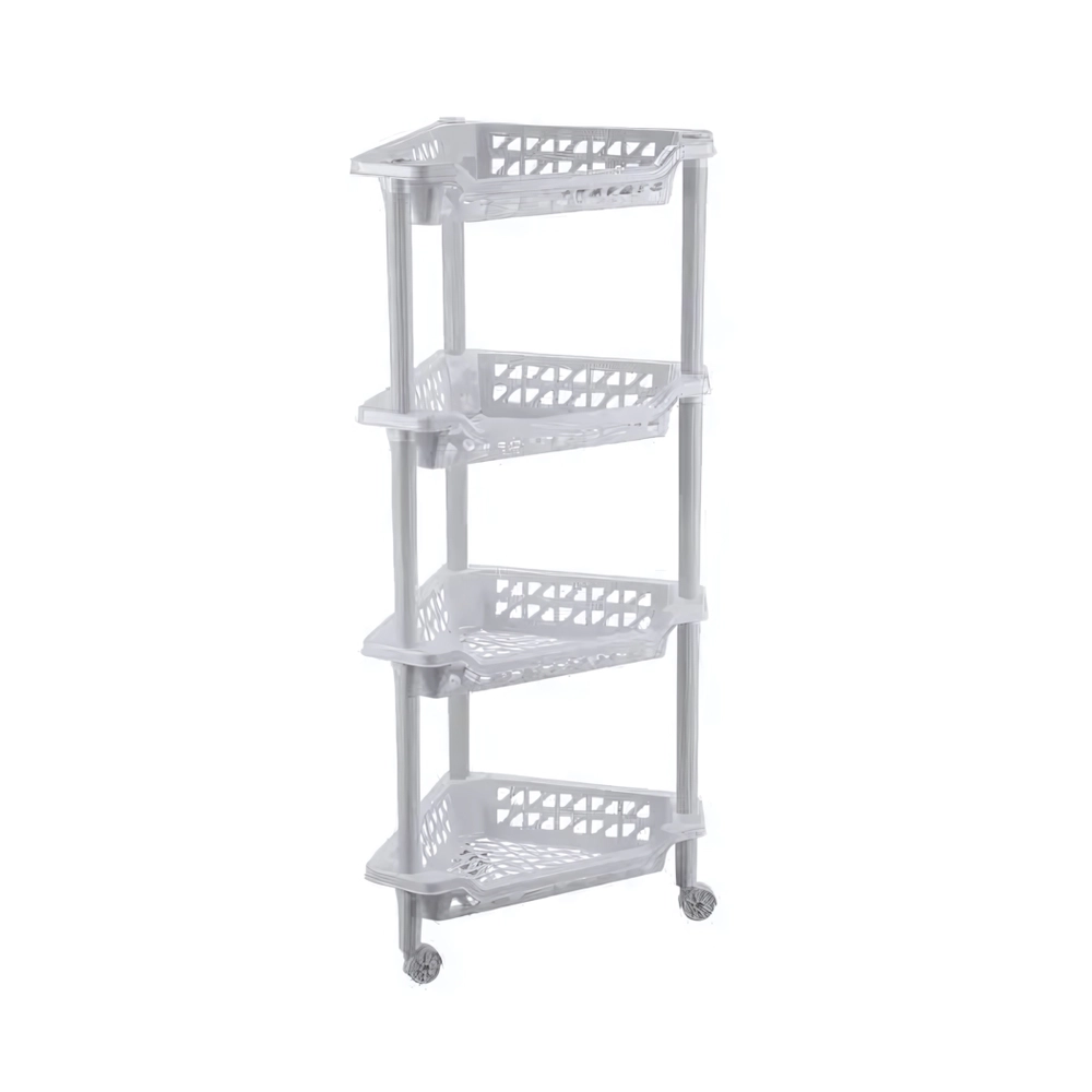 ЭТАЖЕРКА УГЛОВАЯ ТЕРЕЗА 4 ПОЛКИ 400Х270Х840 ММ (Светло-серый)