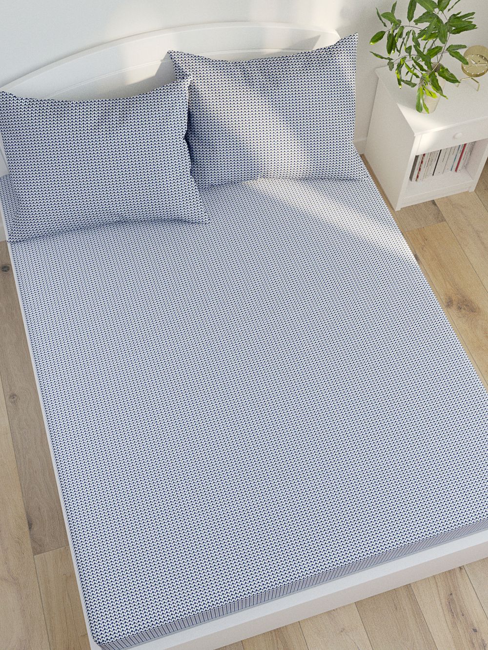 Постельное белье Сказка "Скандинавия/Вязание" евро Наволочка 50х70 см 2 шт Простынь на резинке 180х200 см Пододеяльник 200х215 см, перкаль