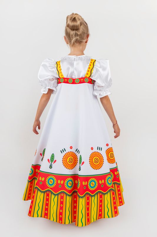 Дымковская Игрушка сарафан удлиненный для девочки 2