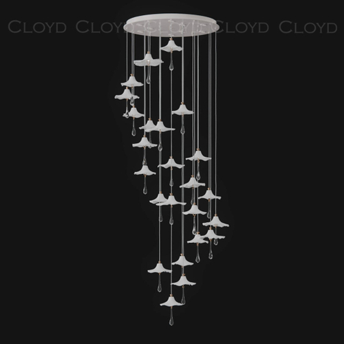 Люстра Cloyd SHANGRILA C33 / выс. 250 см - керамика - белый (арт.11490)