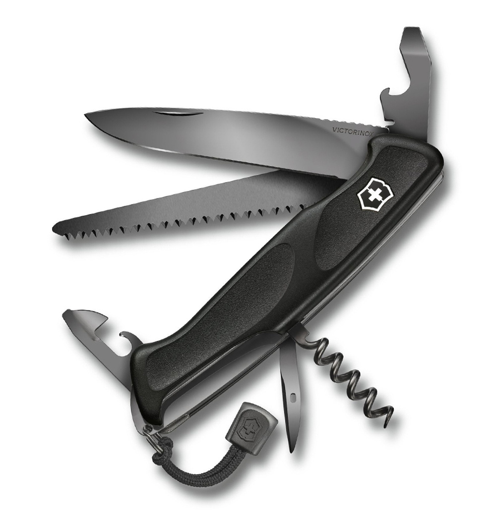 Нож Victorinox RangerGrip 55, 130 мм, 12 функций, черный