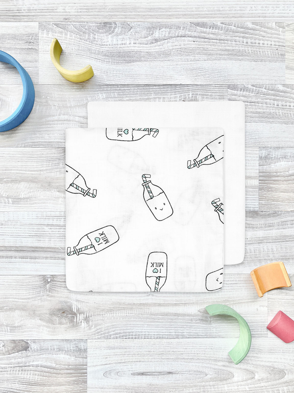 Сет из 2х муслиновых пелёнок Mjölk Молоко/White