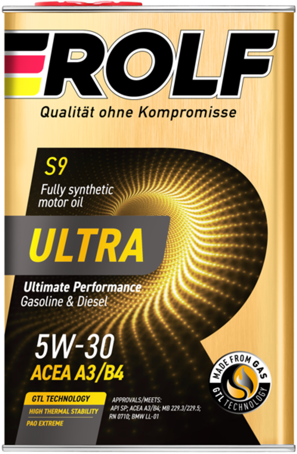 Моторное масло Rolf Ultra 5W-30, SP/CF, A3/B4, синтетическое, 4 л