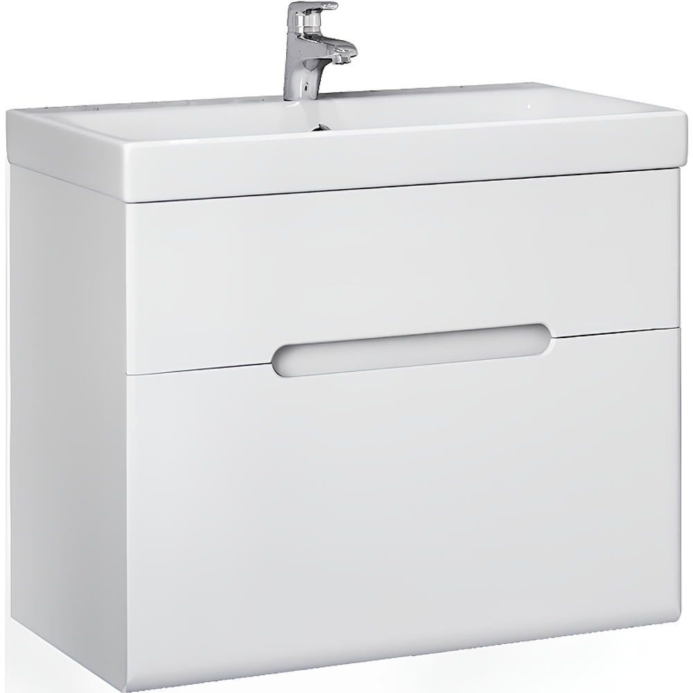 Тумба с раковиной Jorno Moduo Slim 60 см Mod.01.60/P/W белая