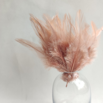 Перья петуха розовая карамель 7 - 13 см. 20 шт.