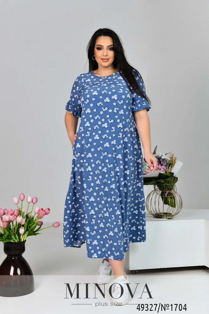 Платье 1704-джинс Minova