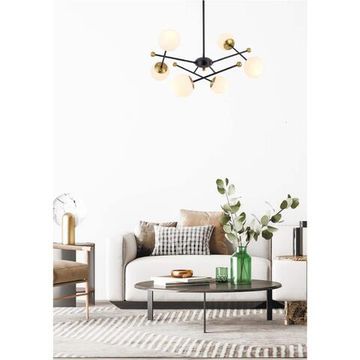 6581/6 MODERNI LN25 108 черный, золотой/белый металл  /стекло Люстра потолочная E14 6*40W 220V MELODY