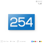 Номер на дверь 254, табличка на дверь для офиса, квартиры, кабинета, аудитории, склада, голубая 120х70 мм, Айдентика Технолоджи