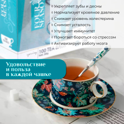 4 сезона Spring, черный цейлонский чай премиум качества, 100 пакетиков
