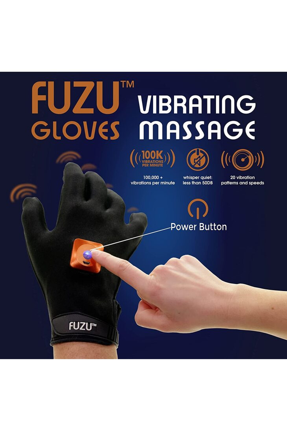 Fuzu Vibrating massage glove - Виброперчатки для массажа, 2 шт