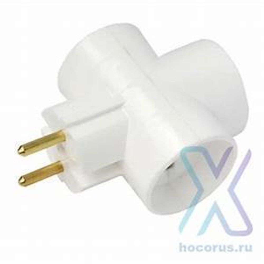 Разветвитель (тройник) 3 роз. 16А белый (Т-образный) РВ16-378 Bylectrica