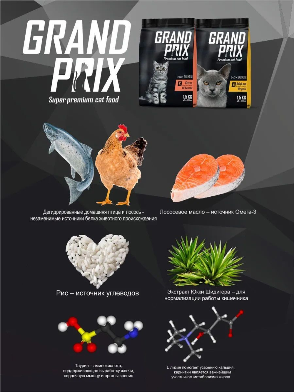 GRAND PRIX. Сухой корм с кроликом для стерилизованных кошек 8 кг