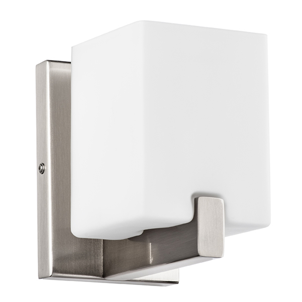 805610 Светильник настенный QUBICA 1х40W E14 13см НИКЕЛЬ/БЕЛЫЙ