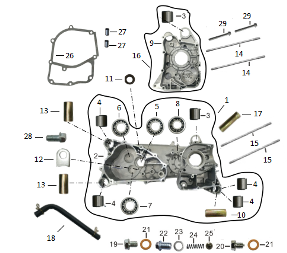 Запчасти двигателя к квадроциклу Motax Grizlik T200 | Grizlik T200 LUX. Рис. E03