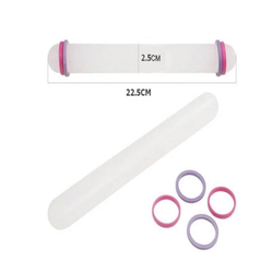 Скалка кондитерская, с набором ограничительных колец (Длина 22,5 см, диаметр 2,5 см)