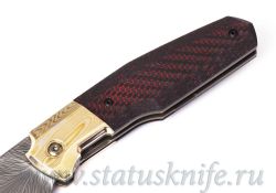 Нож CKF/Philippe Jourget FIF20 GOLD Exclusive (Damasteel, Mokume, CF)фотография - 3