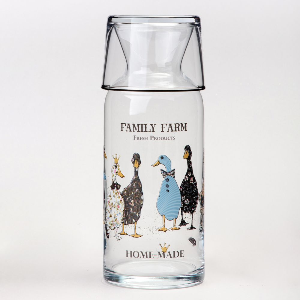 ГРАФИН С КРЫШКОЙ/СТАКАНОМ "GEESE" 700МЛ