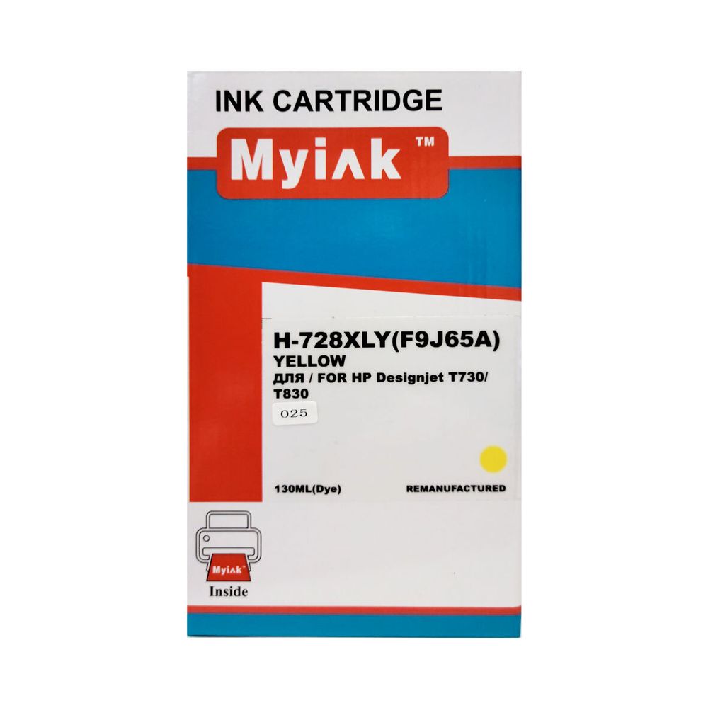 Картридж MyInk, аналог HP F9J65A (728XL) для Designjet T730/T780 Yellow