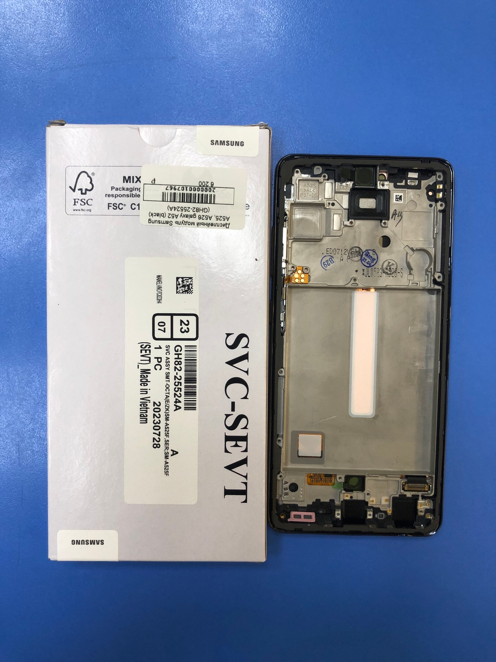 Samsung (Самсунг) А525 Galaxy A52  Дисплей в сборе с тачскрином и чёрной рамкой Оригинал Сервисный