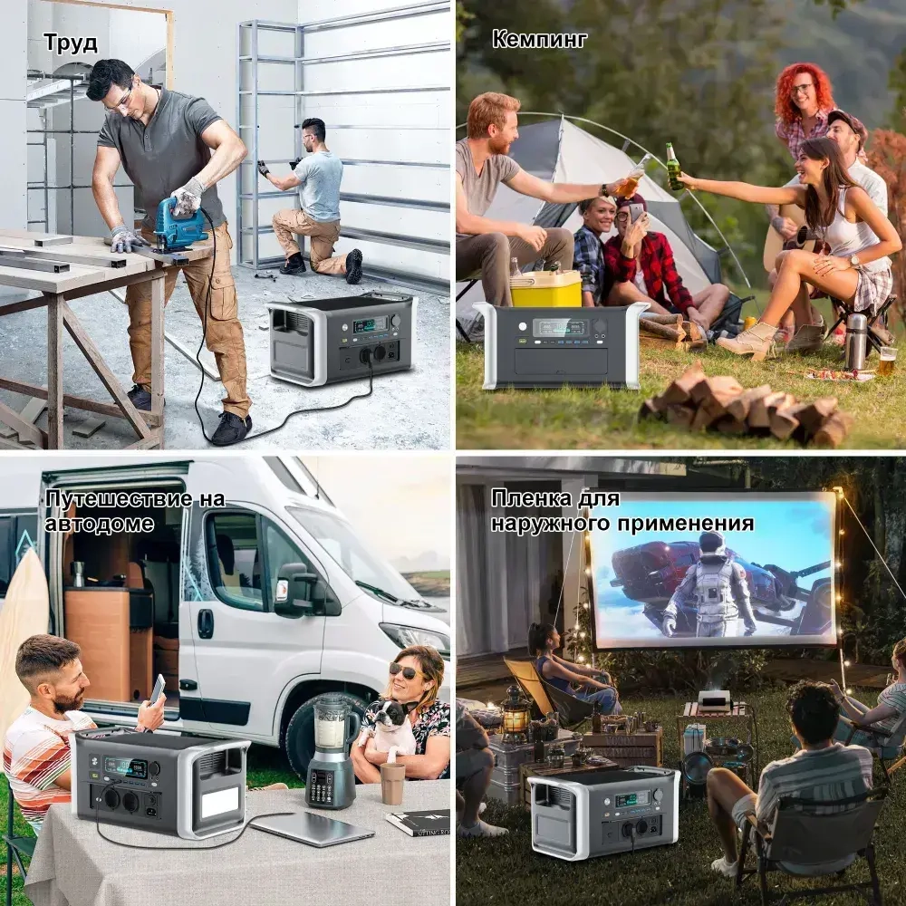 CTOLITY AP1000 Портативный внешний аккумулятор1024Втч 1800Вт,ИБП Портативная электростанция,LiFePO4 Аккумулятор 3000+ циклов,1000 Вт Сверхбыстрая зарядка Солнечный генератор