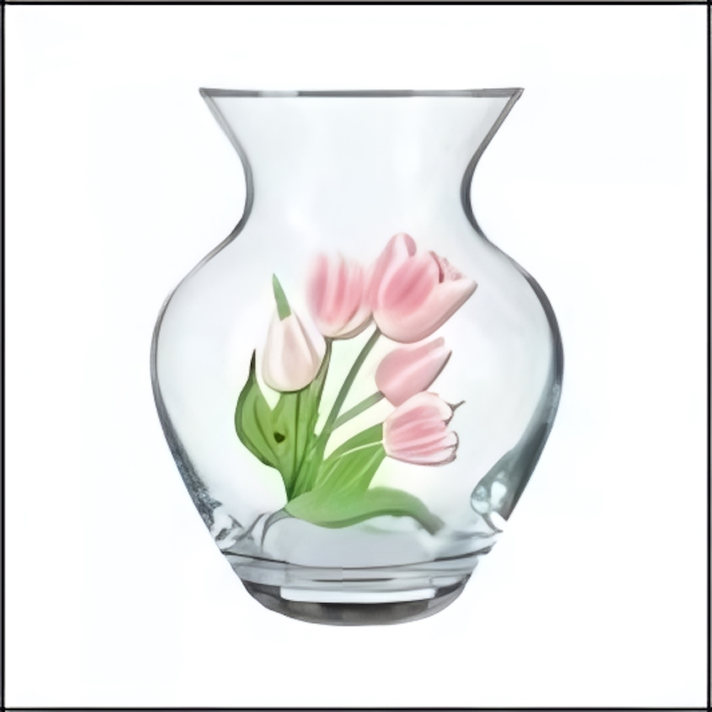 Ваза стеклянная 14,4см «Весенние тюльпаны» D43206/01