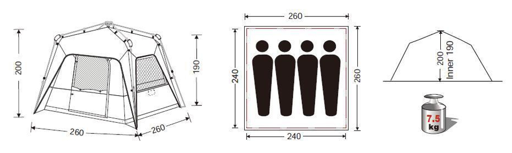 ШАТЕР КЕМПИНГОВЫЙ KINGCAMP 3097 CAMP KING PLUS
