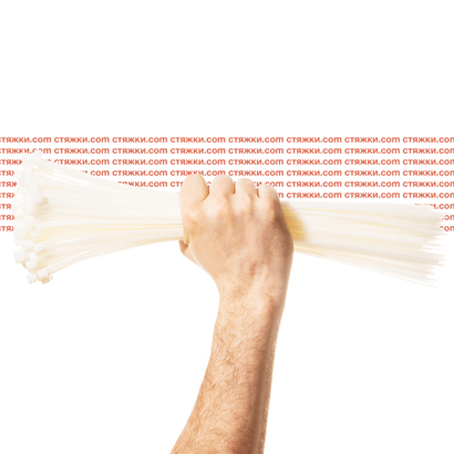 Стяжка - хомут кабельная нейлоновая КСС 8х350 белые — 100 шт/уп