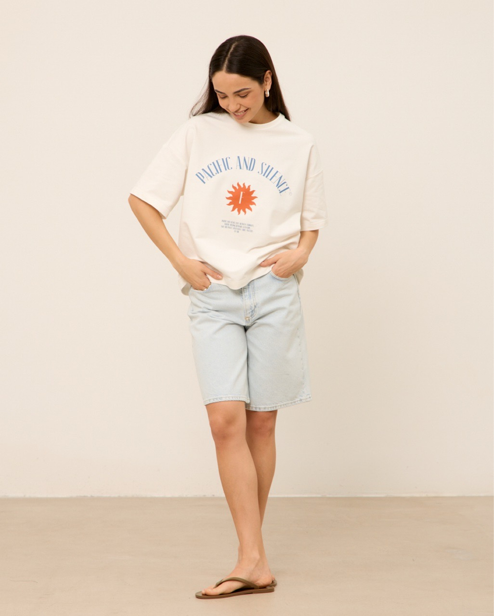 Футболка 03, F, сине-оранжевая