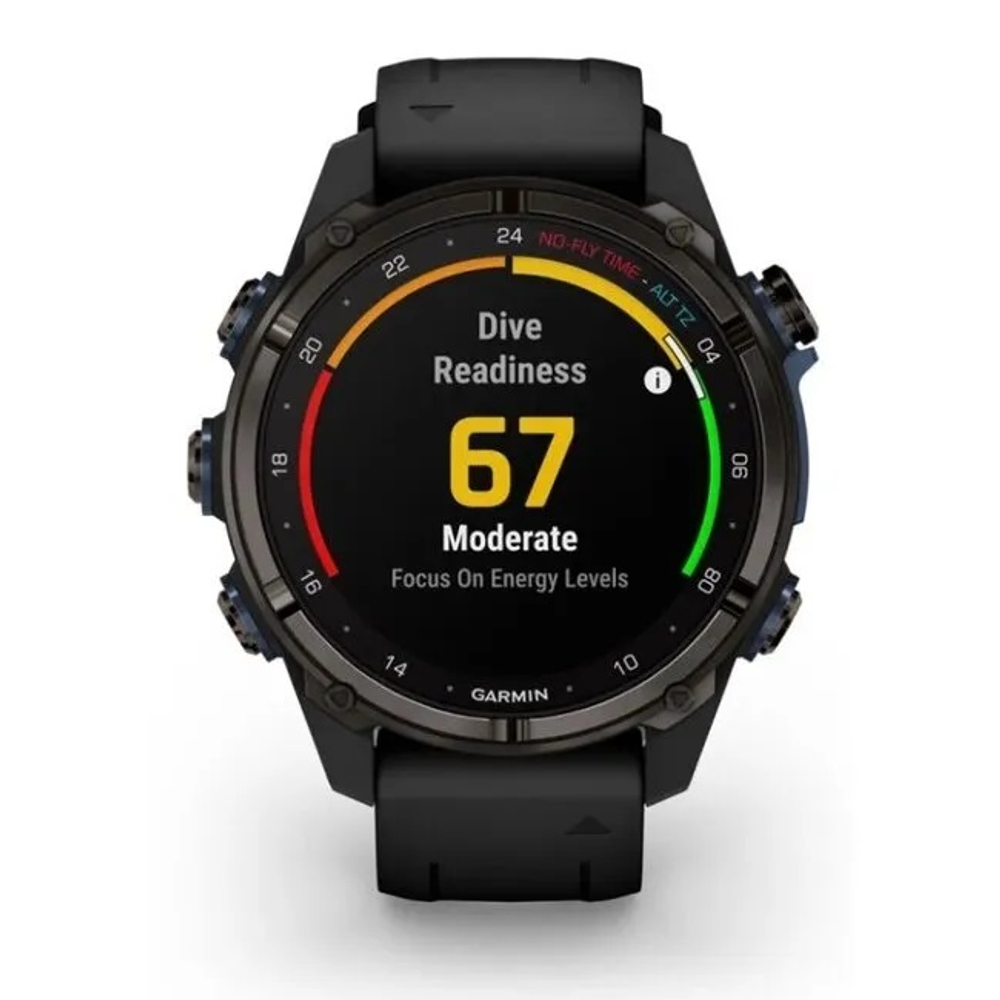 Умные часы Garmin Descent MK3i - 43 мм Титан Carbon Grey DLC с черным силиконовым ремешком