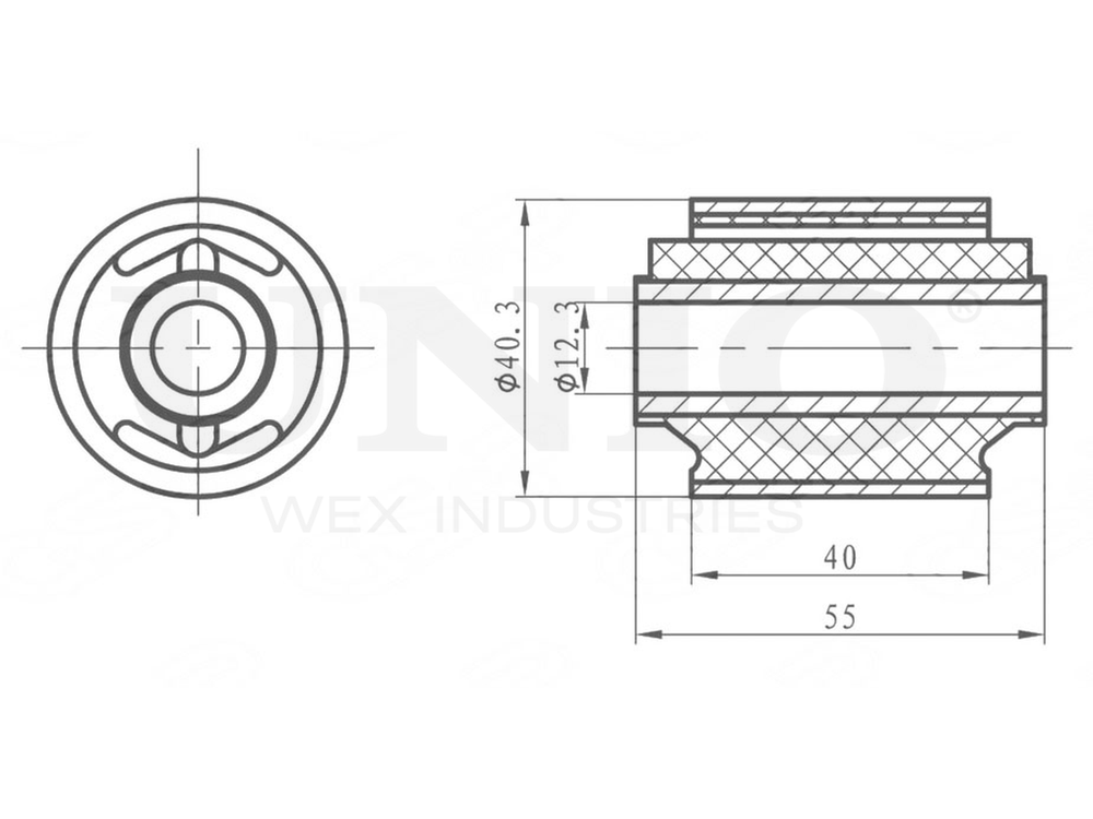 Сайлентблок заднего продольного рычага UNIO RMP-20451