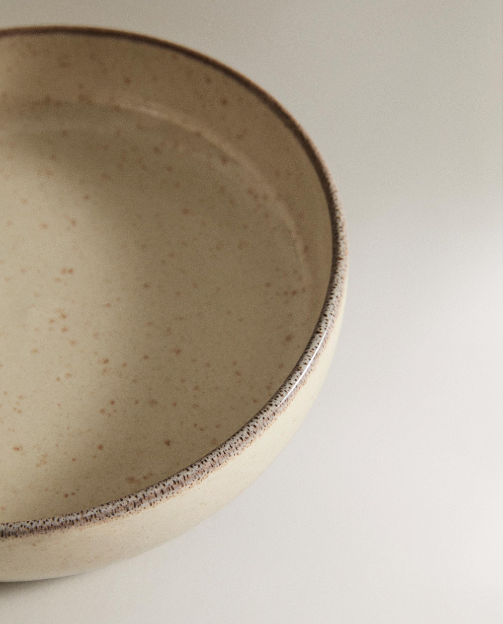 Zara Home тарелка глубокая из каменной керамики, цвет бежевый, 20 см